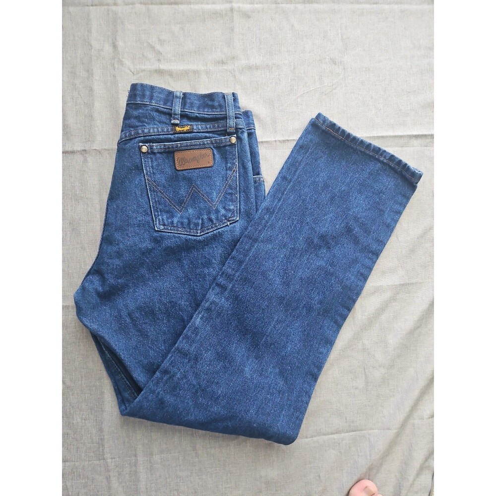 Wrangler 47MWZPW Jeans Mens 35x34 Cotton Cowboy Cut Regular Fit Western Med Wash